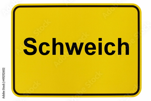 Illustration eines Ortsschildes der Stadt Schweich photo