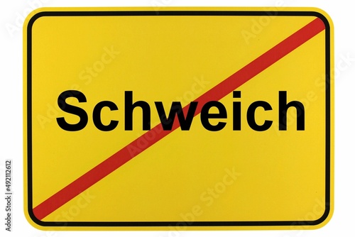 Illustration eines Ortsschildes der Stadt Schweich photo