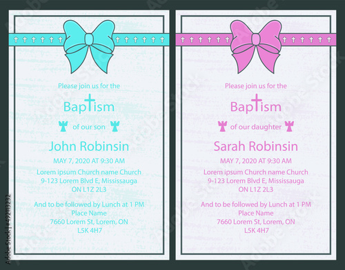 Baptism, Christening, First Holy Communion Template. Baptism invitation card.