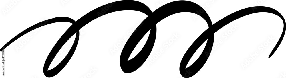 Hand drawn black calligraphy swoosh Hand drawn black calligraphy swoosh
