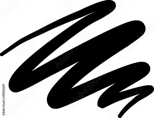 Hand drawn black calligraphy swoosh