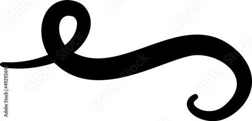 Hand drawn black calligraphy swoosh