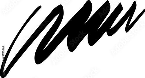 Hand drawn black calligraphy swoosh