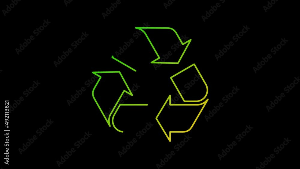 Recycling icon, waste data management and sustainable industry line symbol loopable background. Cyber technology abstract concept icon seamless and loop simple animation. Recycling icon, waste data management and sustainable industry line symbol loopable background. Cyber technology abstract concept icon seamless and loop simple animation.
