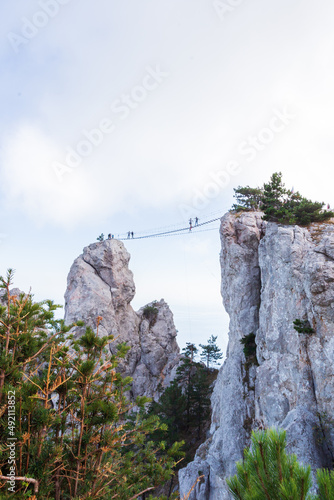 beautiful view of the peaks of Ai-Petri Mountain in Crimea