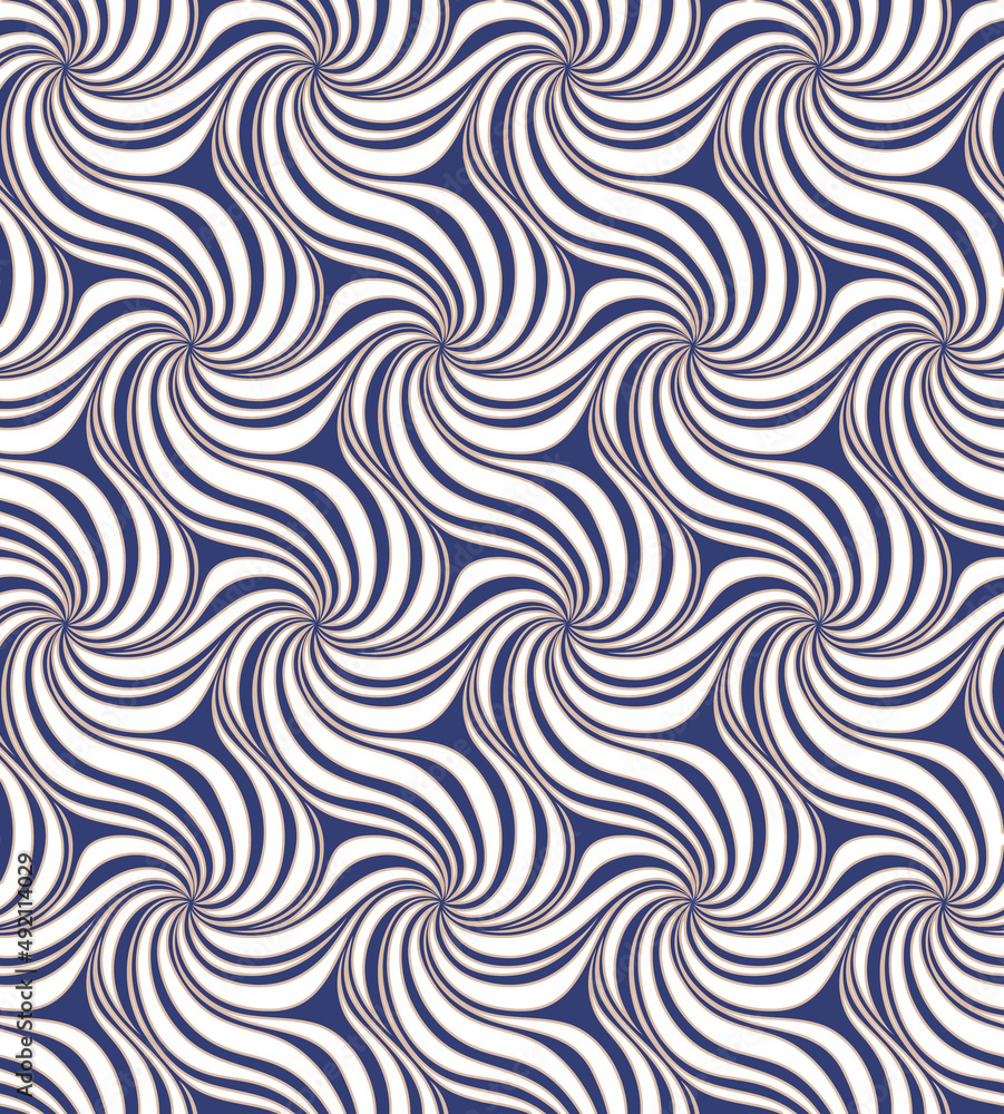 Seamless spiral pattern, geometric print.