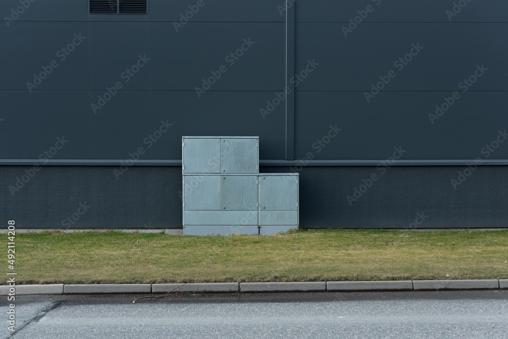 custom made wallpaper toronto digitalElectrical junction box by the wall of a building.