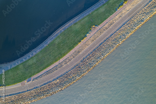 Road between oceans from above