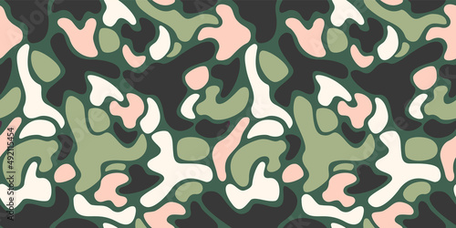 Modern camouflage seamless pattern. Vector abstract design for paper, cover, fabric, interior decor and other