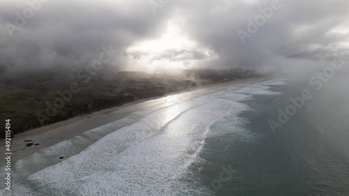 Cornish Coastline with a cloudy sunset
