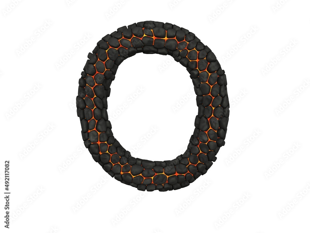 Lava Rock Themed Font Letter O Lava Rock Themed Font Letter O