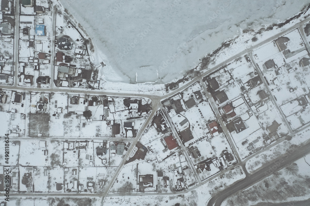 Aerial view of village Aerial view of village