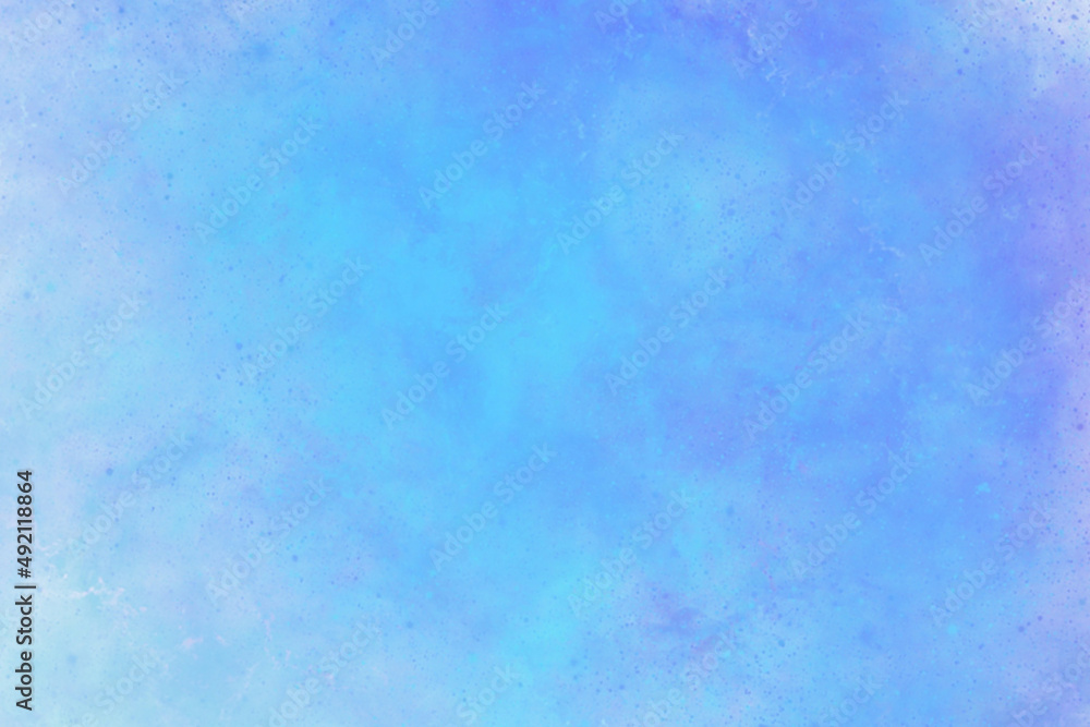 Cosmic abstract blue background imitating coloured dust, splashes of paint