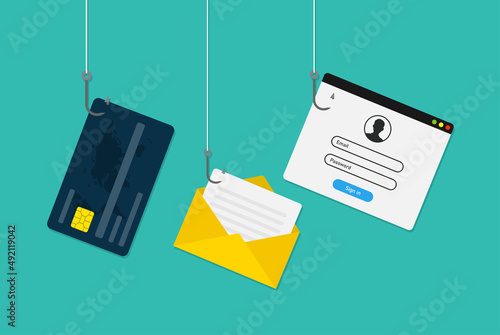 Hacking concept. Personal information and credit card detail.