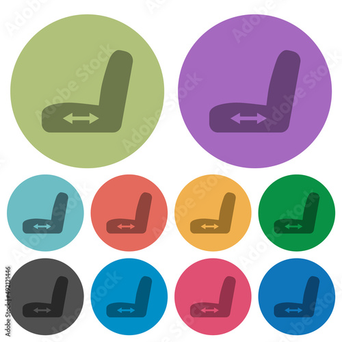 Car seat adjustment color darker flat icons