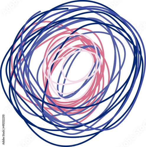 pen colorful scribble shape, round desigh element