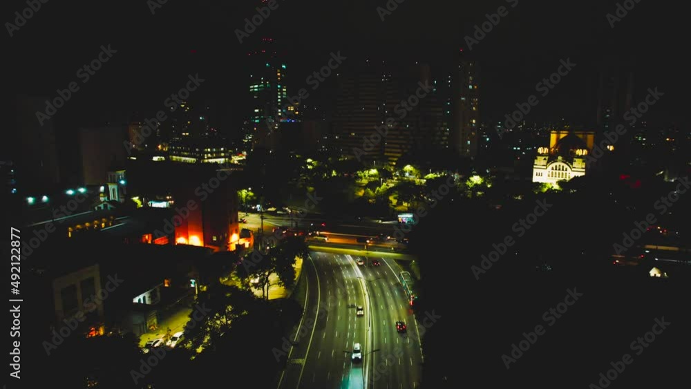Deep night in a big city. Angelica Avenue in the center of Sao Paulo, Brazil. Deep night in a big city. Angelica Avenue in the center of Sao Paulo, Brazil.