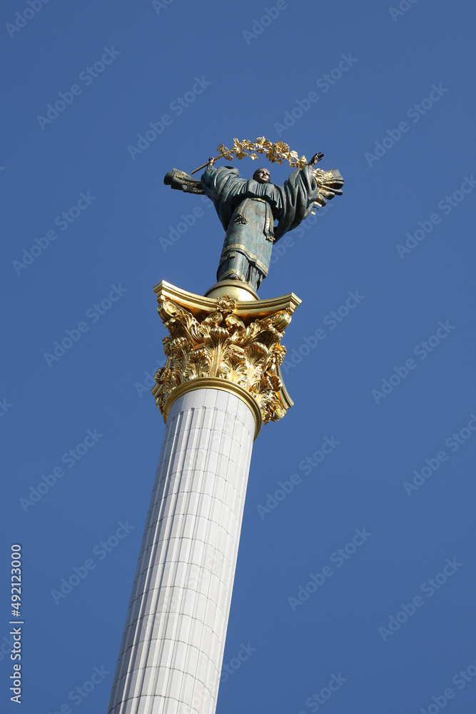 Independence Monument in Maidan Nezalezhnosti in Kiev, Ukraine