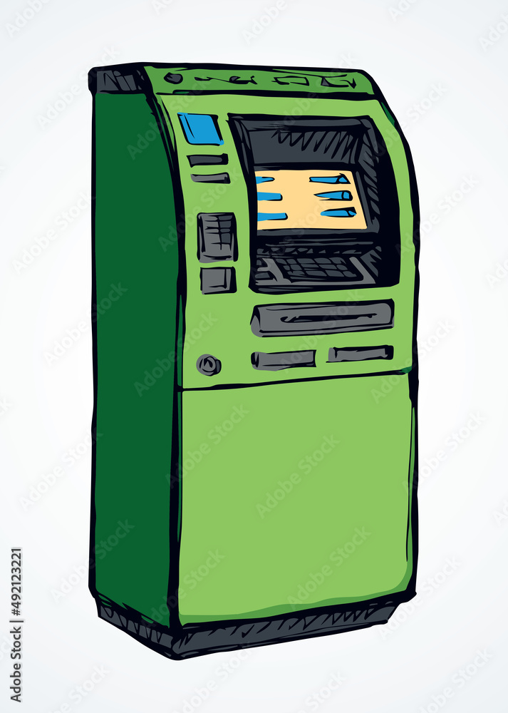 ATM device icon. Vector drawing ATM device icon. Vector drawing