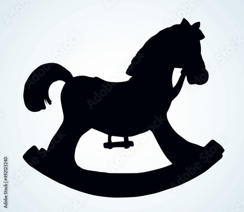 Toy horse swing. Vector drawing
