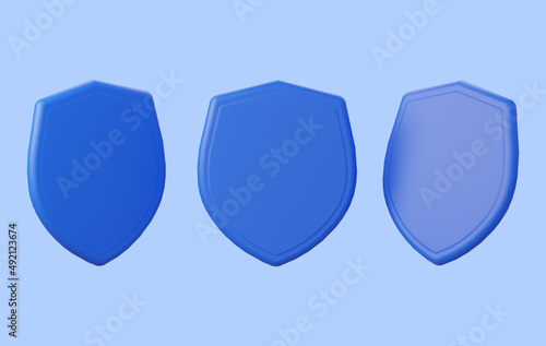 Free Download Blank 3d blue shield. 3D rendering illustration. - GFXLoad
