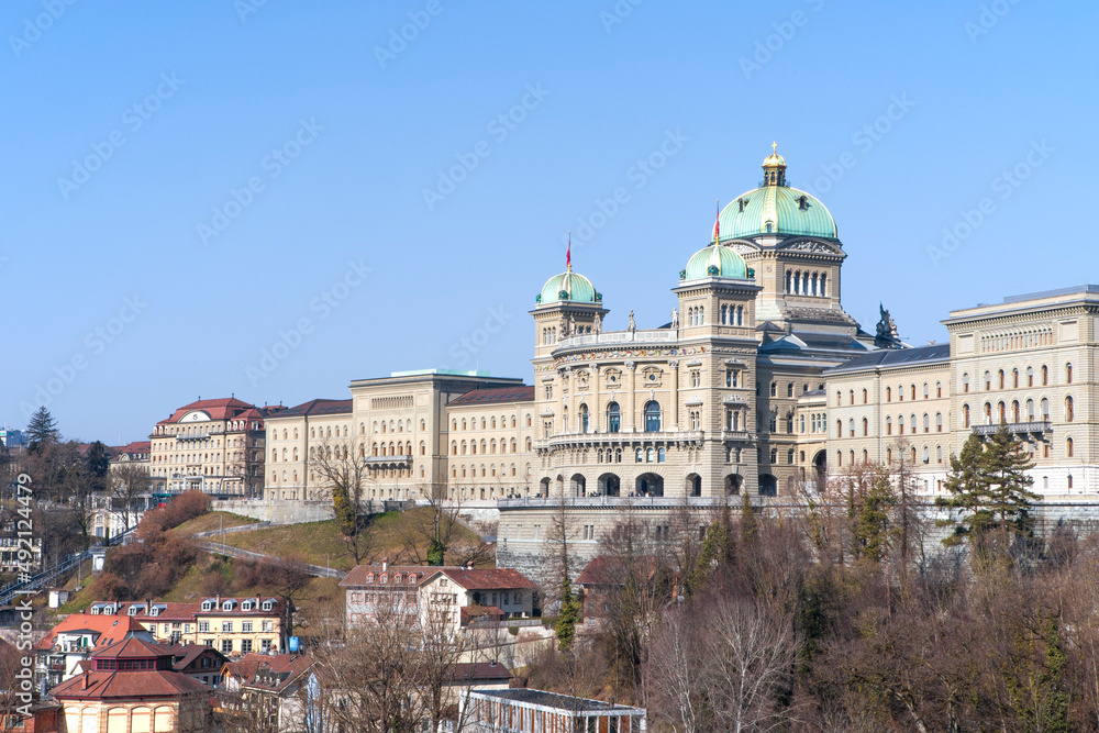 Federal palace of Switzerland, swiss parliament building in Bern.