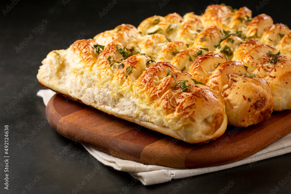 Homemade bread with parmesan cheese. Homemade bread with parmesan cheese.