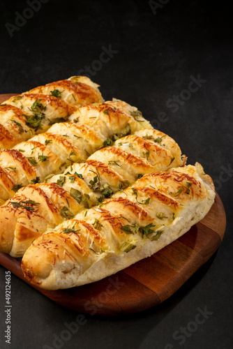 Homemade bread with parmesan cheese.