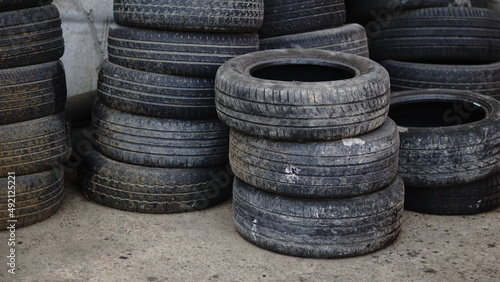 tires waiting to be recycled