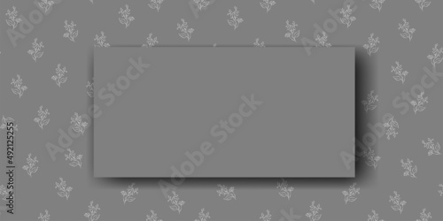 Vector. Chamomile flower background, copy space for text. Horizontal template for cards, wedding invitations, party invitations, flyers, covers, brochures, social networks. Hand-drawn sketch. Gray.