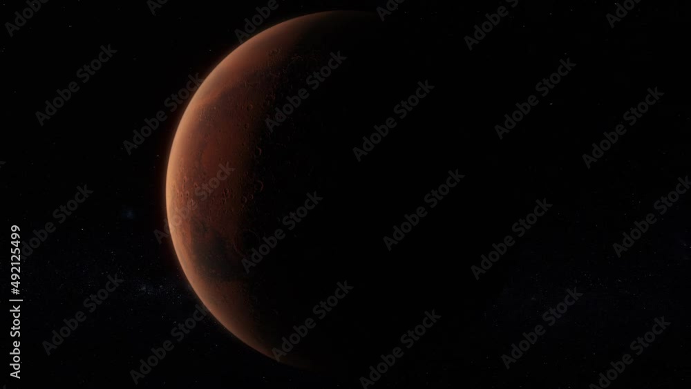 Planet Mars - Orbiting View in Space - 3D Animation Planet Mars - Orbiting View in Space - 3D Animation