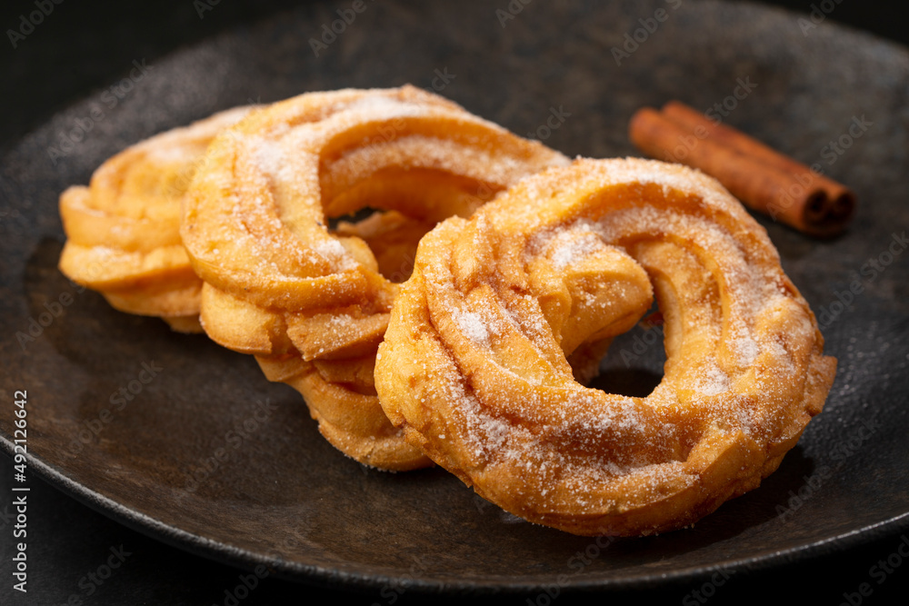 Sugared donuts on the table. Brazilian donuts. Sugared donuts on the table. Brazilian donuts.