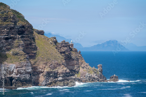 The new lighthouse of Cape Point in Cape of Good Hope Nature Reserve in Cape Peninsula, Western Cape, South Africa.