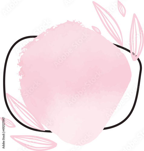 Watercolor badge background, pastel sale banner 