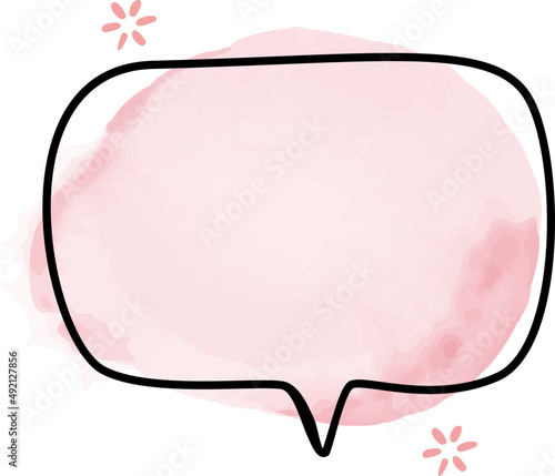 Watercolor badge background, pastel sale banner 