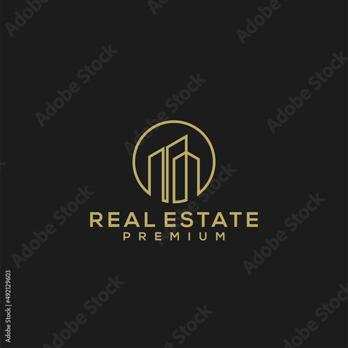 Real Estate logo vector icon illustration design Premium Vector 