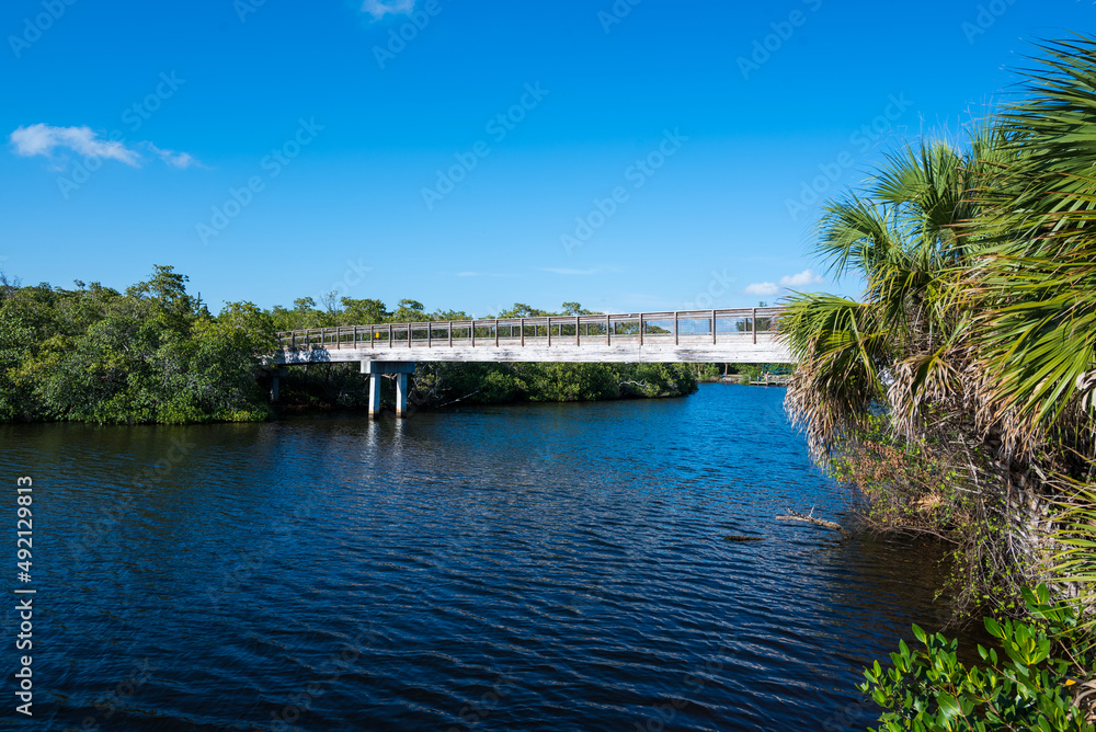 Gordon River Greenway Naples Florida - Bridge from shore