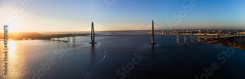 Arthur Ravenel Jr. Bridge Sunrise over Mount Pleasant, South Carolina