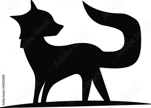 Fox black silhouette design in full body 