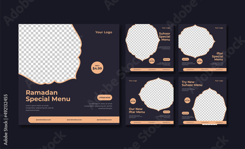 Ramadan food promotion social media post template