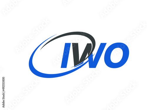 IWO letter creative modern elegant swoosh logo design photo