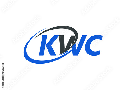 KWC letter creative modern elegant swoosh logo design