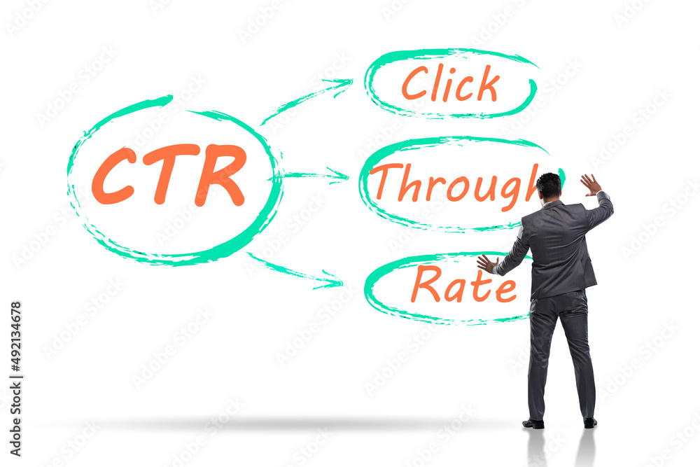 CTR click through rate concept with business people CTR click through rate concept with business people