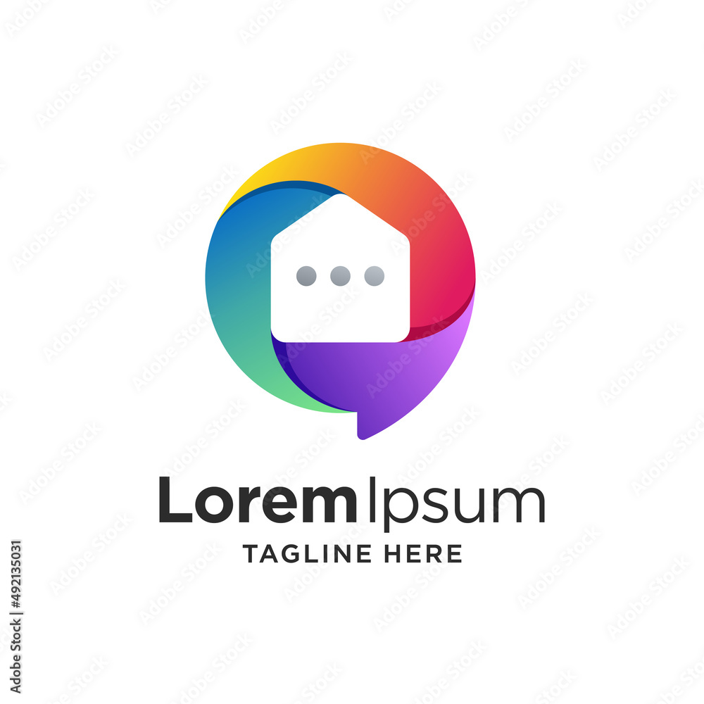Chat house logo template Chat house logo template