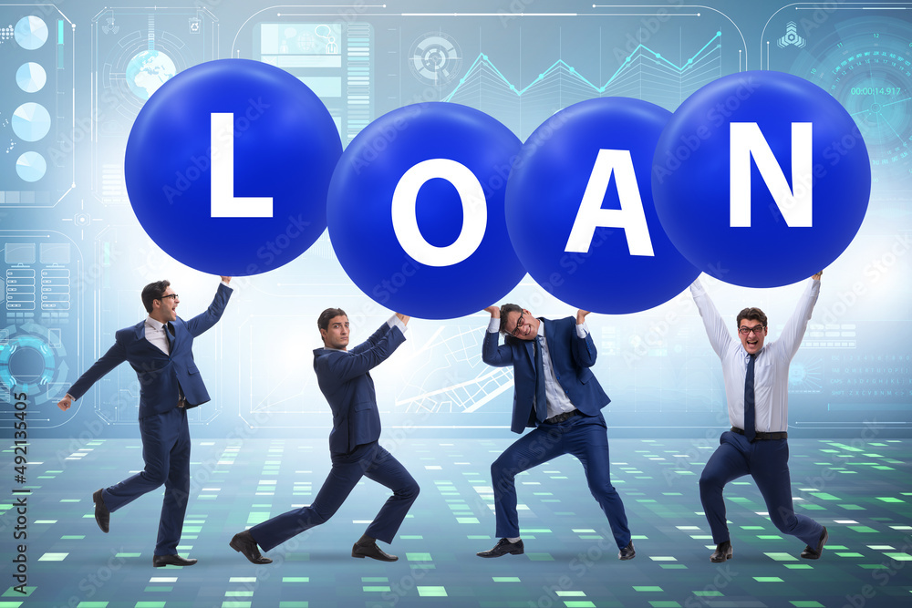 Businessmen in the load and debt concept Businessmen in the load and debt concept