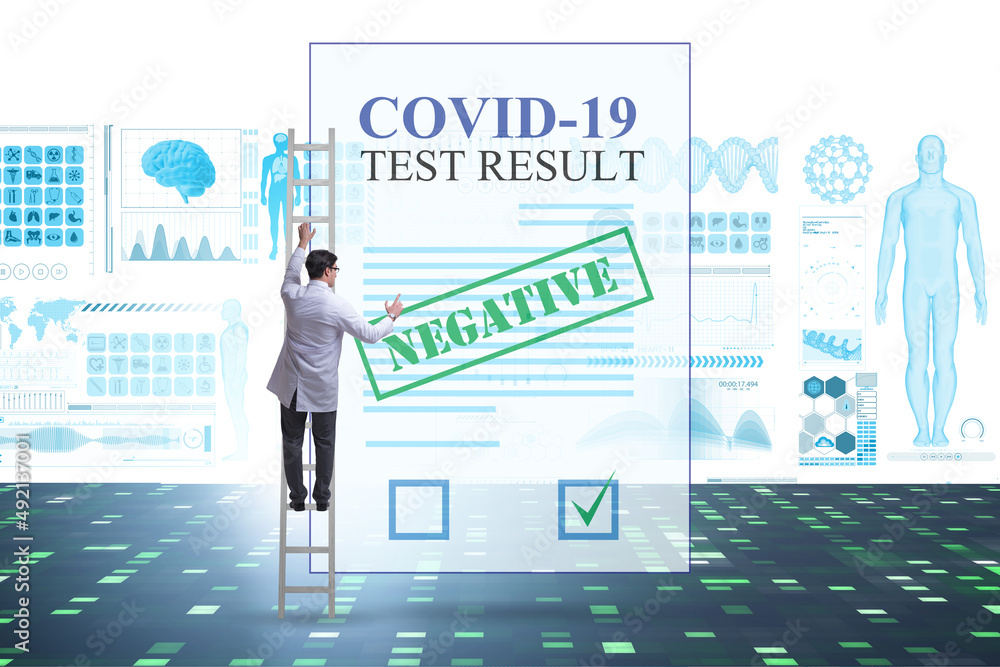 Man in the coronavirus covid-19 test concept Man in the coronavirus covid-19 test concept