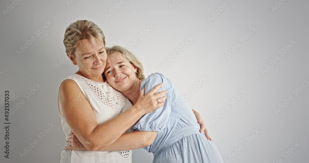 Family girls from three different generations hugging together Family girls from three different generations hugging together