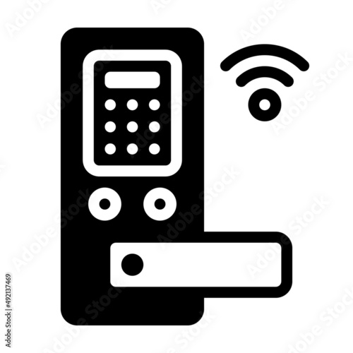 door handle lock security internet of things iot smarthome icon