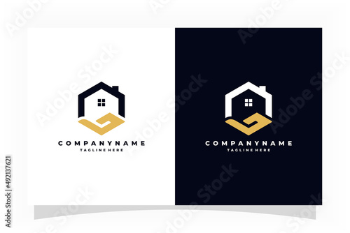 home logo and hand shape