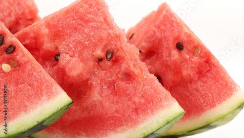 slice of watermelon on white